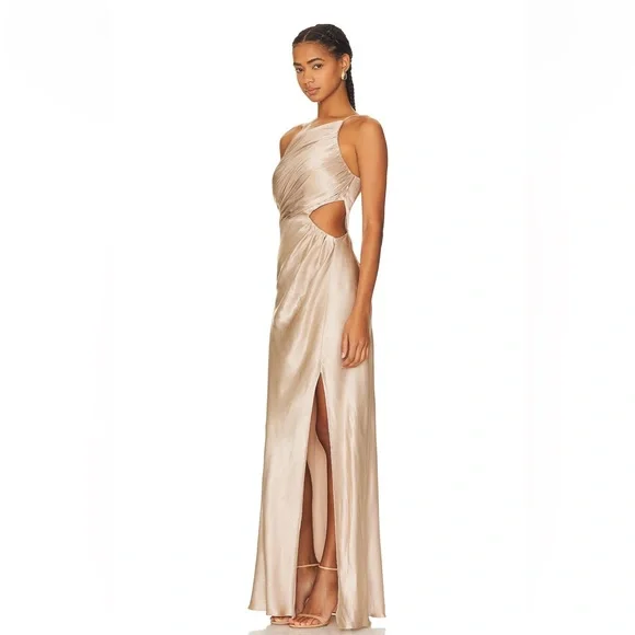 Revolve- Shona Joy One-Shoulder Gold Dress - threedaughtersproperties.com Revolve- Shona Joy One-Shoulder Gold Dress - threedaughtersproperties.com